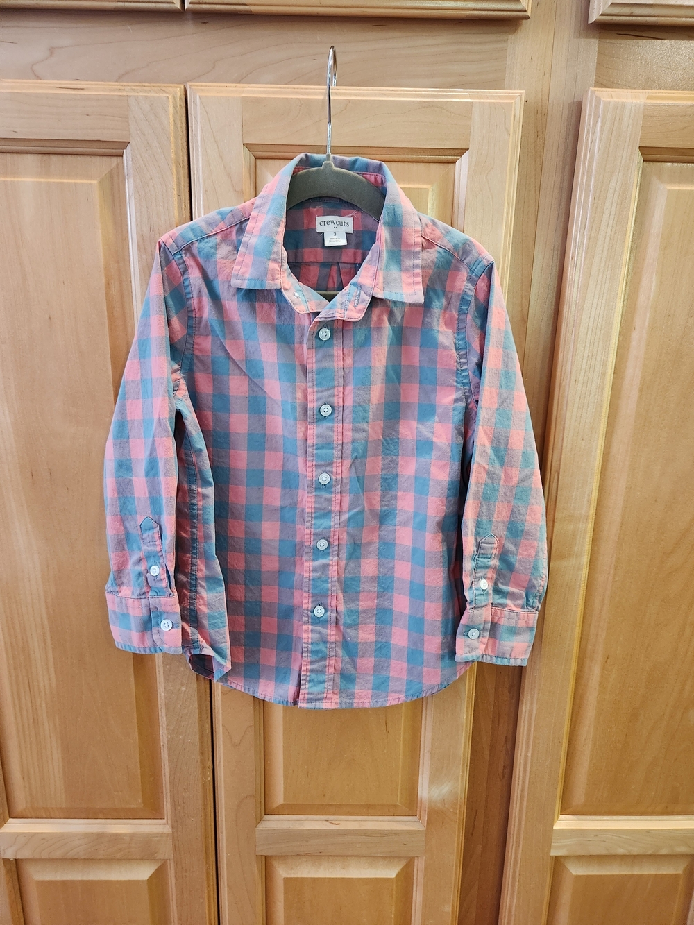 Crewcuts Pink and Blue Plaid Button-Down Shirt